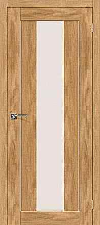 Дверь межкомнатная из эко шпона «Порта-25 alu» Anegri Veralinga остекление Сатинато белое