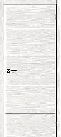 Дверь межкомнатная шпонированная «Вуд Арт-2.H» Whitey (Шпон натуральный) глухая