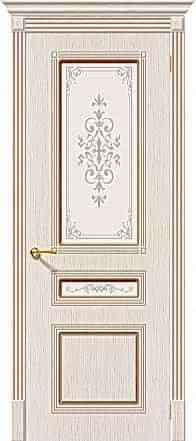 Дверь межкомнатная шпонированная «Стиль» БелДуб (Шпон файн-лайн) остекление художественное