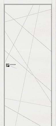 Дверь межкомнатная шпонированная «Вуд Арт-5.H» Whitey (Шпон натуральный) глухая